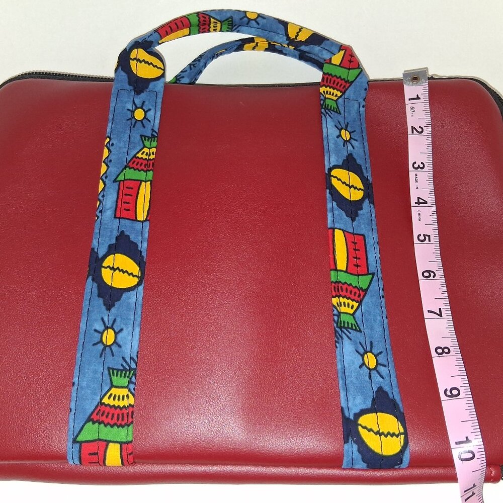 Laptop Bag Red Vinyl Bag Awesome Desing Straps - New
